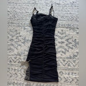 Forever 21 Black Ruched Mini Dress